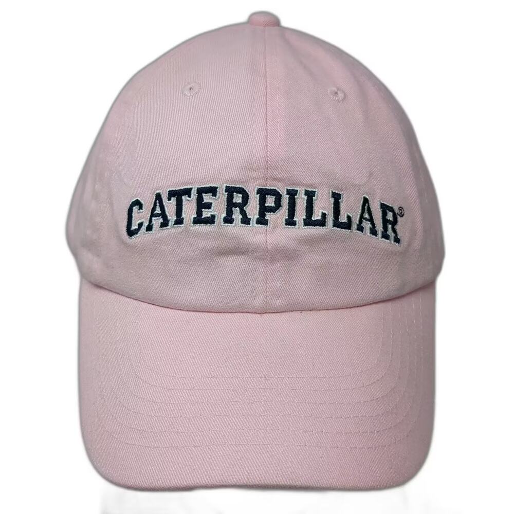 Caterpillar Baseball Cap Pink Blue OS Hat Embroidered Adjustable Slideback Logo